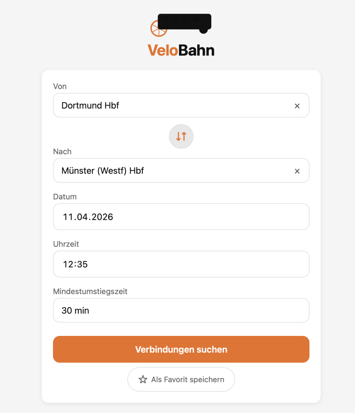 VeloBahn Suche